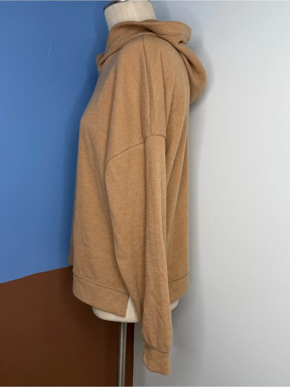 Abercrombie & Fitch Soft A&F Cozy‎ Camel Knit Hoodie Sweater Large NWT